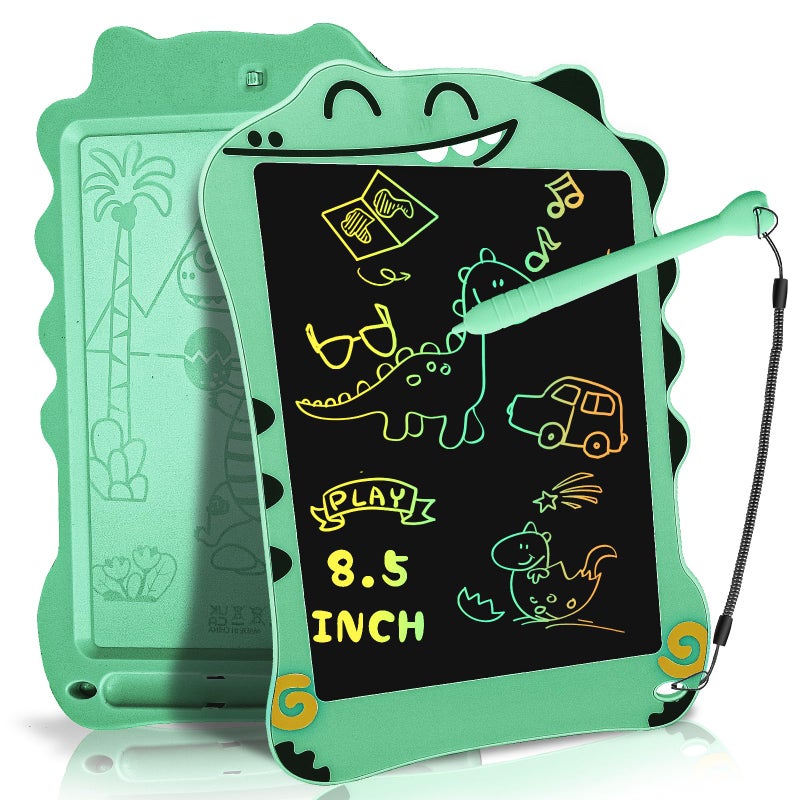 Decute LCD Doodle Board Dinosaur Writing Tablet for Kids Toys 85 Inch Colorful Todder Drawing Pad for Educational Learning Gift in Christmas Birthday Suitable for 3 4 58 Years Old Boys Girls Green - Image 2