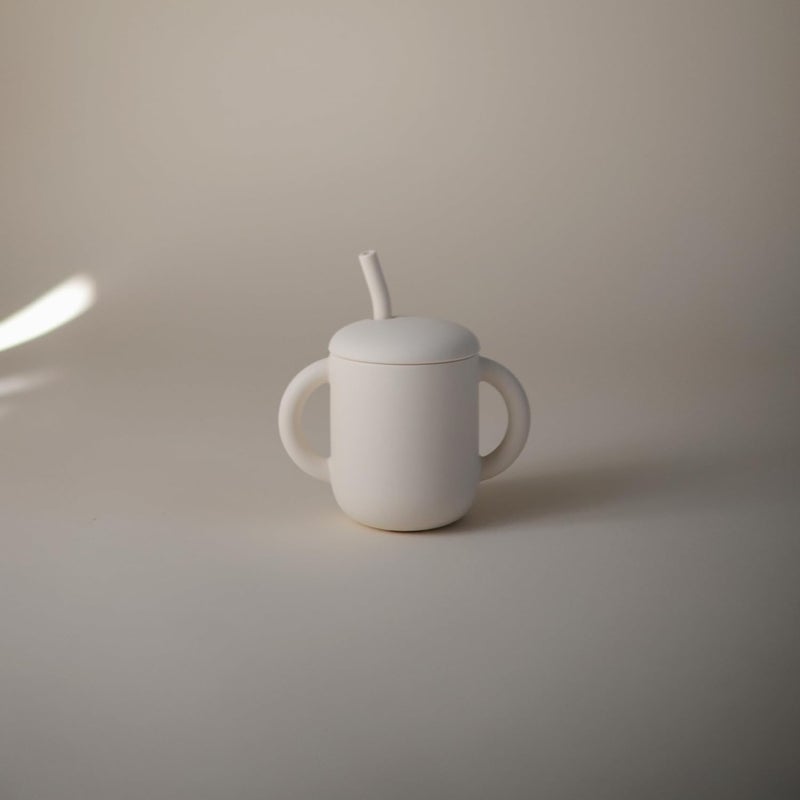 mushie 100 Silicone Training Cup  Straw for Toddlers  6 Months Whales - Image 4