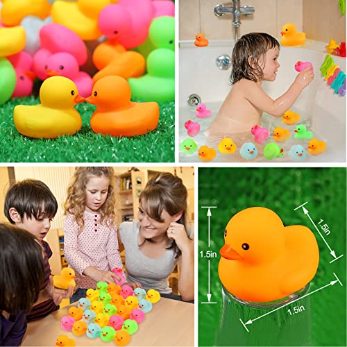 EKisemio 50 Pack Multicolor Mini Rubber Duck Bath Toy Colored Little Ducks - Image 5