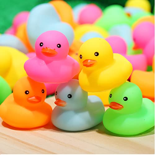 EKisemio 50 Pack Multicolor Mini Rubber Duck Bath Toy Colored Little Ducks - Image 4