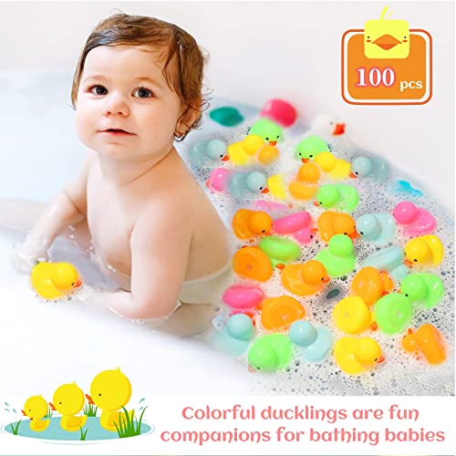 EKisemio 50 Pack Multicolor Mini Rubber Duck Bath Toy Colored Little Ducks - Image 2