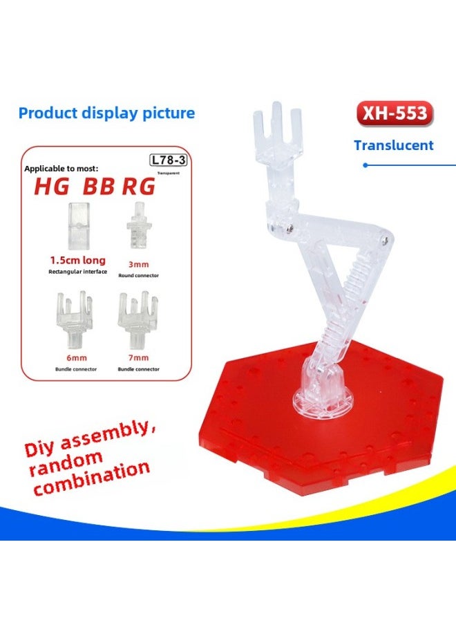 Generic - 1/144HG RG BB Hand-made Gundam Model Doll Assembled Bracket Display Platform Base Support Frame-Color:XH-553: Bracket Transparent Red - Image 1