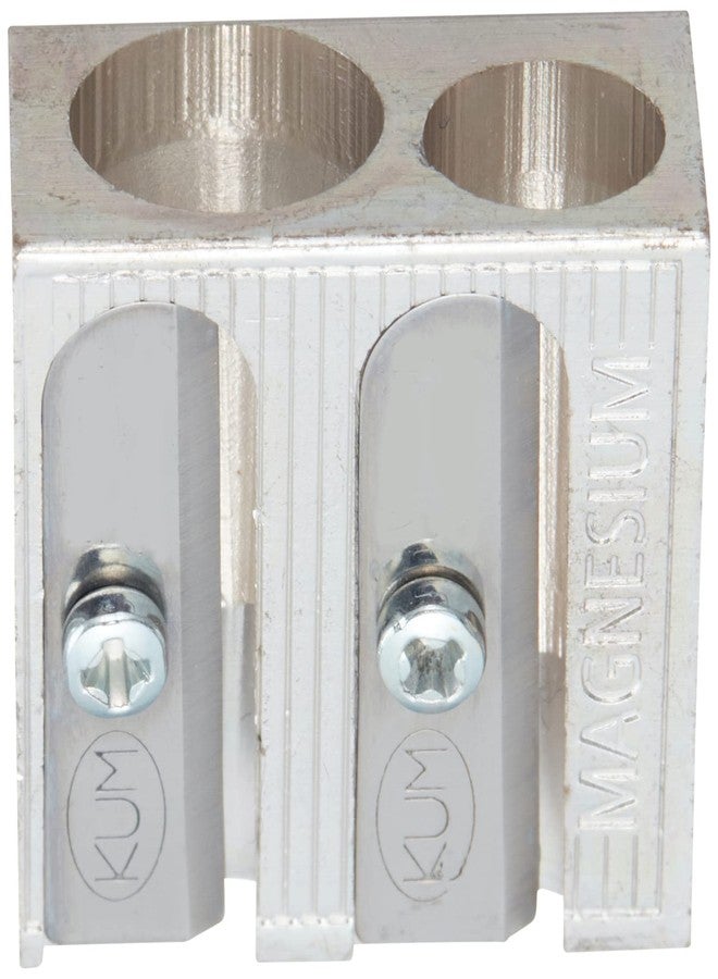 KUM Metal 2-Hole Pencil Sharpener, 12 Count Box (KUM-410-12) - Image 3