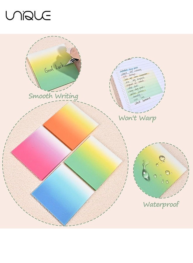 Unique 200 Sheets Glitter Transparent Sticky Notes, 3 x 3 Clear Memo Pads, Translucent Self-Stick Note, See Through Self-Adhesive Note for Stationery Markers Office Message Sticky Notes (Gradient Color) - Image 3