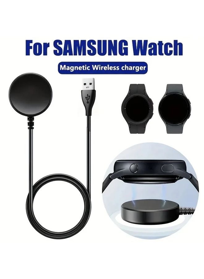 Black Magnetic Wireless Charger Dock Station For Galaxy Watch 7 6 5 Pro 5 4 3 Active 2 - Image 1