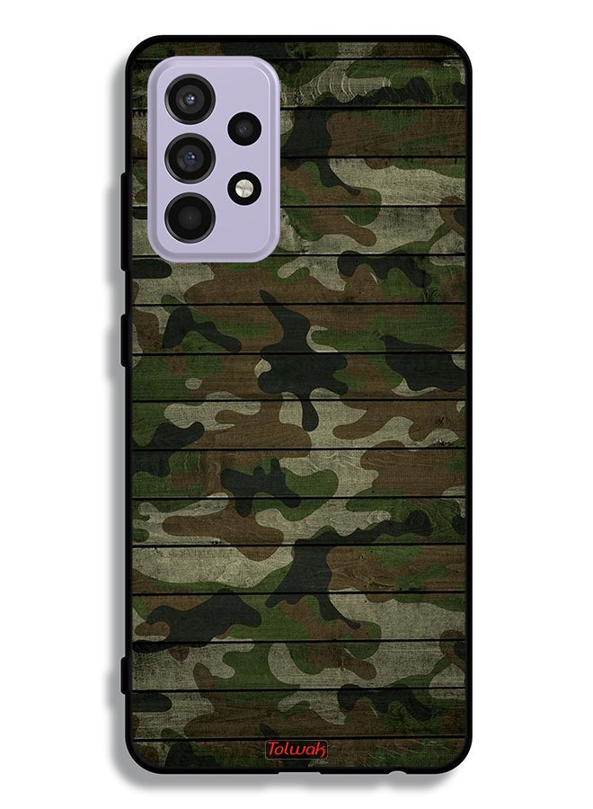 Tolwak Samsung Galaxy A52 4G Protective Case Cover Camouflage Wooden Pattern - Image 1