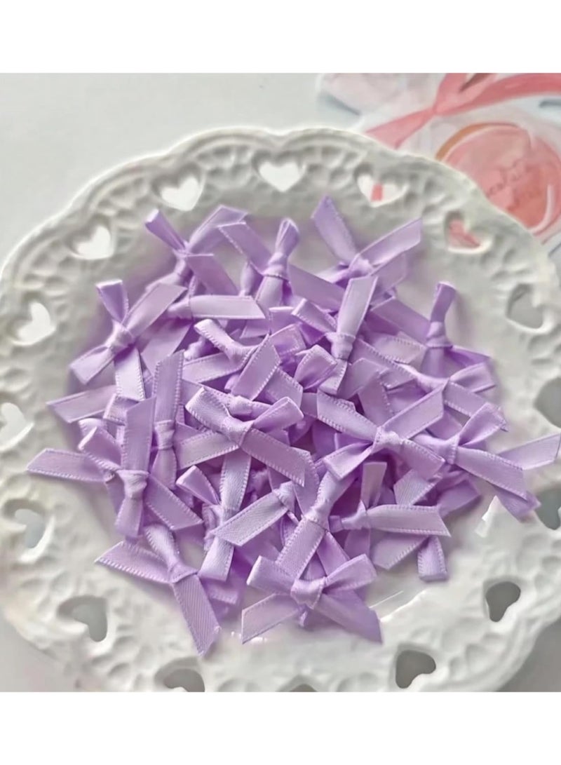 50Pcs/Pack Purple Ribbon Bows Gift Packaging Decoration Handicraft Card Decoration, Hair Accessories, Jewelry Bows, Wedding Party Decoration, Christmas Decor, Room Decor - Image 2