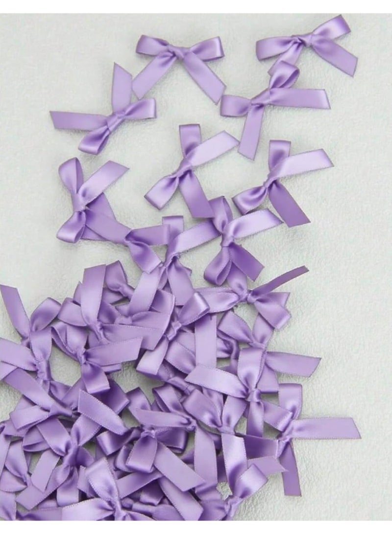 50Pcs/Pack Purple Ribbon Bows Gift Packaging Decoration Handicraft Card Decoration, Hair Accessories, Jewelry Bows, Wedding Party Decoration, Christmas Decor, Room Decor - Image 1