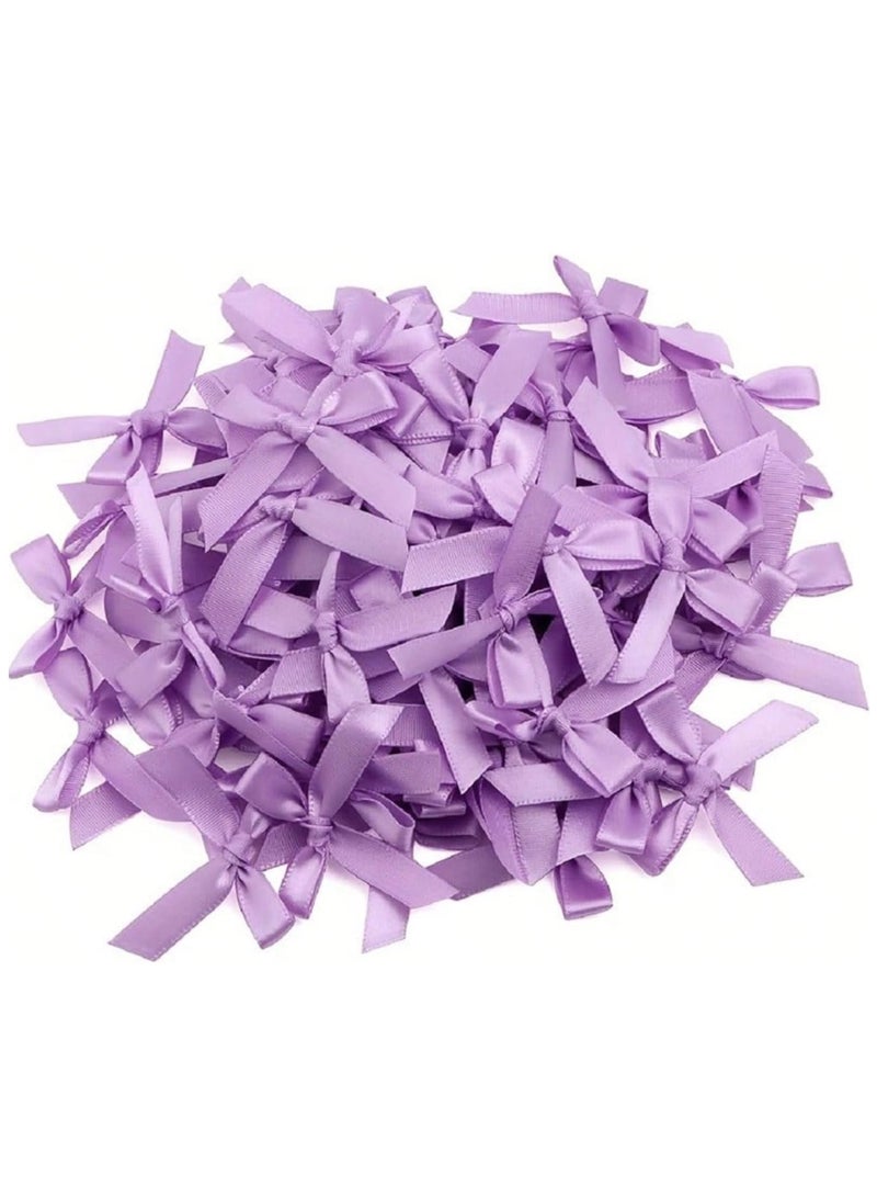 50Pcs/Pack Purple Ribbon Bows Gift Packaging Decoration Handicraft Card Decoration, Hair Accessories, Jewelry Bows, Wedding Party Decoration, Christmas Decor, Room Decor - Image 3