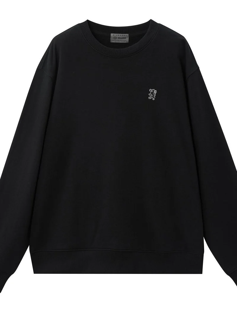 GIORDANO Men’s French Terry Crew Neck Relaxed Fit Sweatshirt