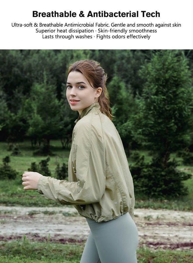 Sunnaltree UPF 50+ UV Sun Protection Clothing for Women, Lightweight Sun Protection Ice Silk Clothing Long Sleeve Hoodie Sun Shirt, Summer Elastic Quick Dry Sun Shirts Full Zipper Fishing Jacket - Image 3