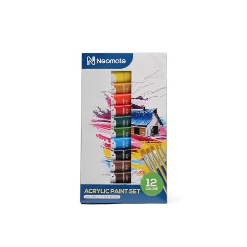 Neomate Acrylic Color Paint Set | 12 X 12Ml Aluminum Tubes | Vibrant Acrylic Colors For Artists & Hobbyists | Ideal For Painting On Canvas, Paper, Wood, Assorted - Image 1