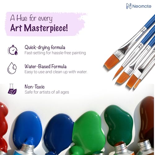 Neomate Acrylic Color Paint Set | 12 X 12Ml Aluminum Tubes | Vibrant Acrylic Colors For Artists & Hobbyists | Ideal For Painting On Canvas, Paper, Wood, Assorted - Image 2