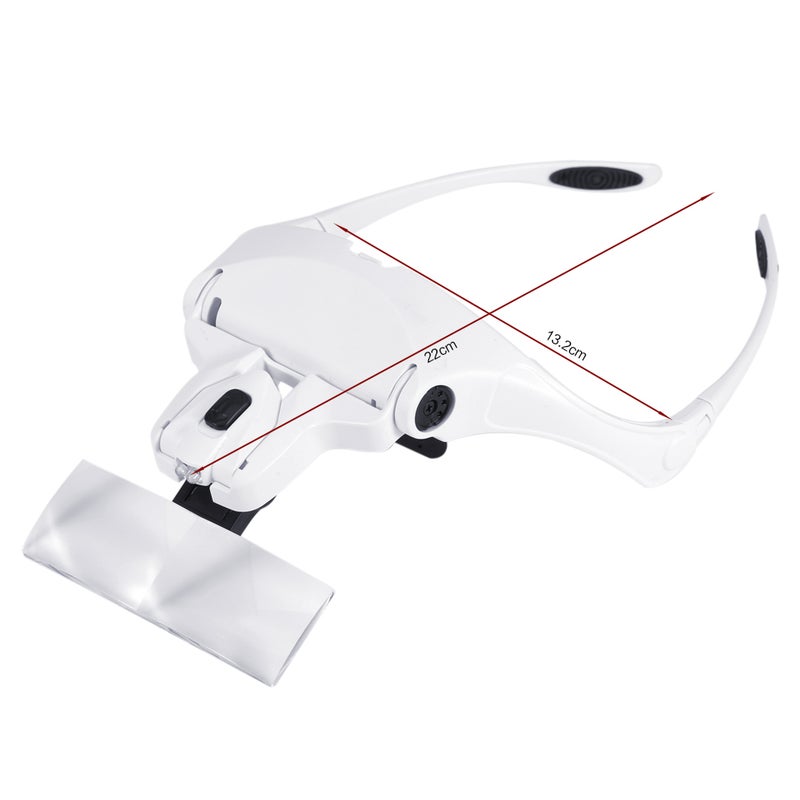 New 5 Lens Headset Magnifier With LED Lights Hand Free Magnifying Glass Eyelash Extension - Image 2