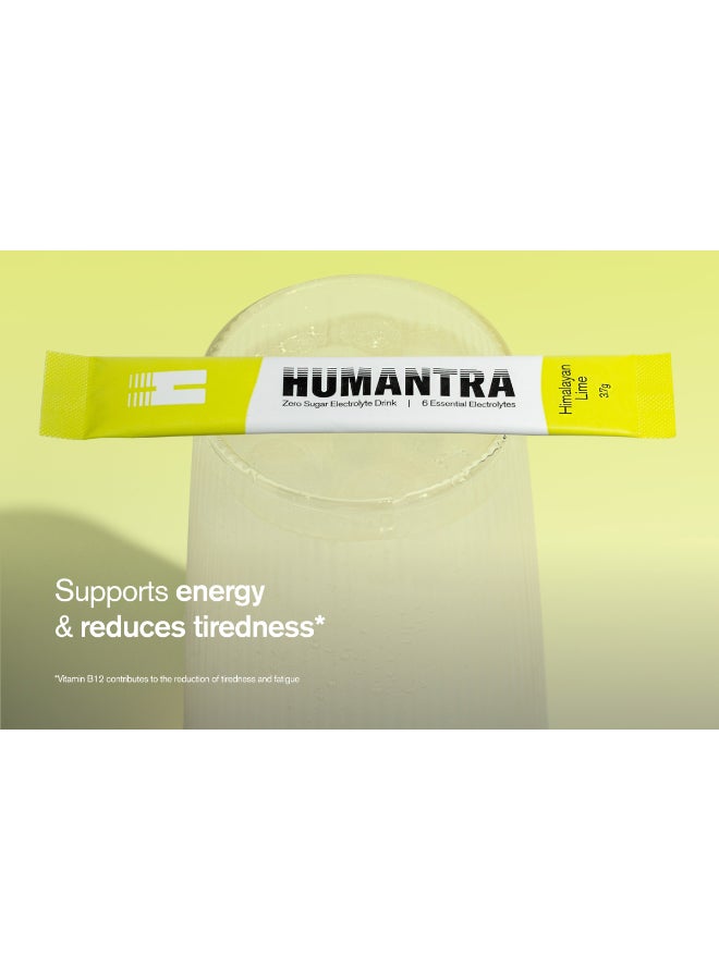 Humantra Himalayan Lime Electrolyte Hydration | Zero Sugar, Vitamin C + B12 w/ Magnesium - Image 2