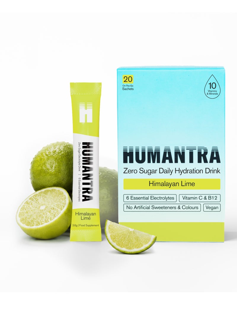 Humantra Himalayan Lime Electrolyte Hydration Drink Sachets - Image 1