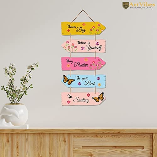 Artvibes Motivational Quotes MDF Wood Wall Hanger Ornaments | Quotes Decor Item | Motivational Wall Decor | Wall Accent | Graphic Art | Gift Items | Office Wall Decoration Items (WH_7309N) - Image 2