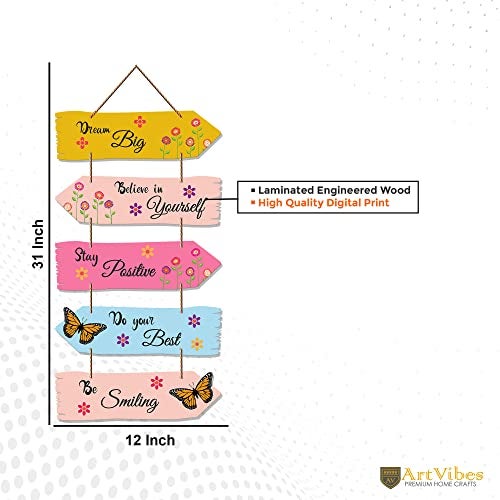 Artvibes Motivational Quotes MDF Wood Wall Hanger Ornaments | Quotes Decor Item | Motivational Wall Decor | Wall Accent | Graphic Art | Gift Items | Office Wall Decoration Items (WH_7309N) - Image 5