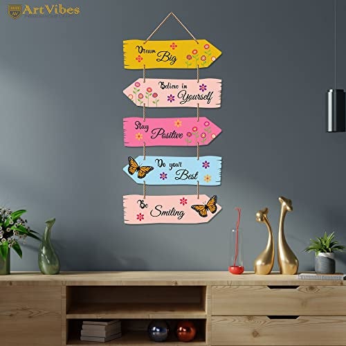 Artvibes Motivational Quotes MDF Wood Wall Hanger Ornaments | Quotes Decor Item | Motivational Wall Decor | Wall Accent | Graphic Art | Gift Items | Office Wall Decoration Items (WH_7309N) - Image 3