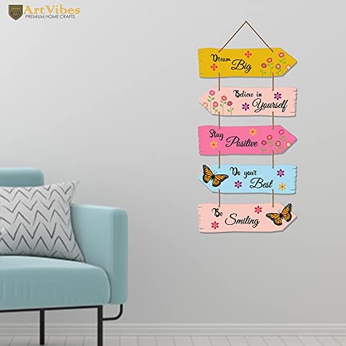 Artvibes Motivational Quotes MDF Wood Wall Hanger Ornaments | Quotes Decor Item | Motivational Wall Decor | Wall Accent | Graphic Art | Gift Items | Office Wall Decoration Items (WH_7309N) - Image 4