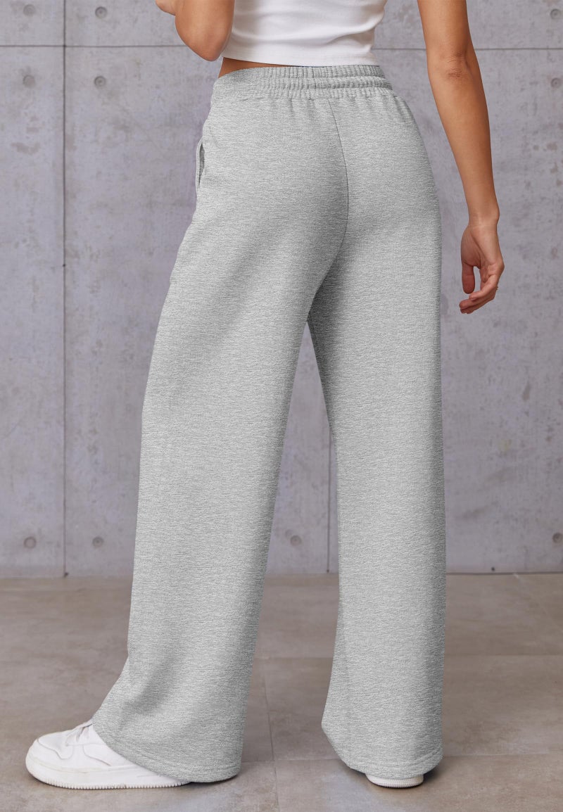 ATHMILE Womens Sweat Pants High Waisted Baggy Pants Drawstring Athletic Jogger Sweatpants for Girls Teen Grey - Image 3