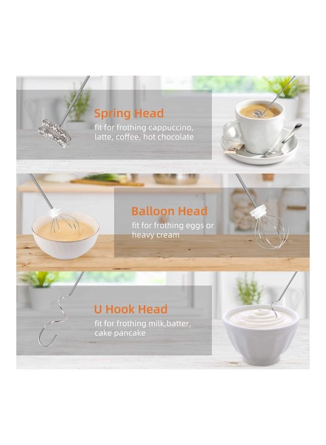 NIBEMINENT Electric Milk Frother Maker With Whisk Set Black/Silver - Image 4