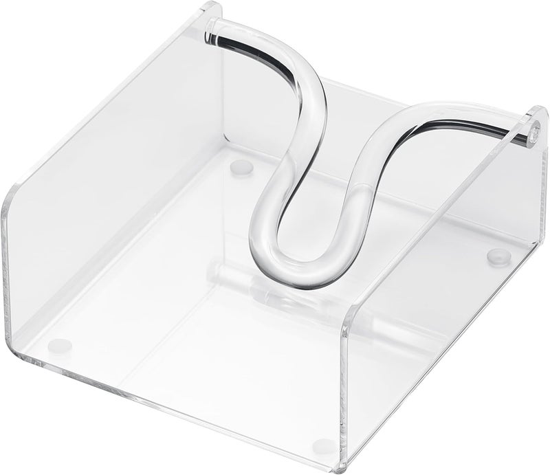 Khen Clear Acrylic Square Cocktail Napkin Holder 51x55 Unbreakable Plastic Napkin Dispenser with Weighted Arm and NonSlip Pads Kitchen Dining Table Bathroom Vanity Shatterproof BPAfree - Image 5
