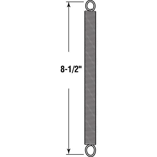Prime-Line SP 9674 Extension Spring, Spring Steel Construction, Nickel-Plated Finish, 0.062 GA x 5/8 In. x 8-1/2 In., Closed Single Loop (Single Pack) - Image 2