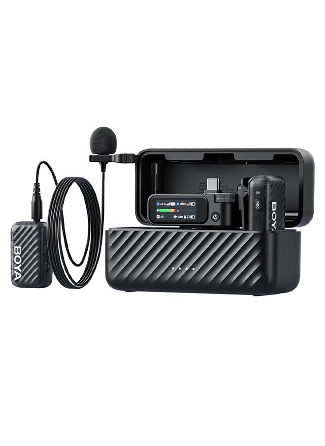 BOYA BOYA BOYAMIC 2 Wireless Lavalier Microphones for Android/Camera/Tablets/PC, AI Noise Cancellation, 32-bit Float Internal Recording, AMOLED Touchscreen,APP Control, 984ft 54h Battery with Charging Case  - Image 1