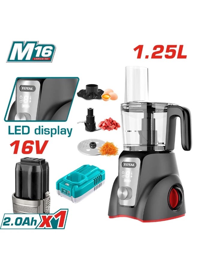 TOTAL 16V Cordless Food Processor – Rechargeable Compact Kitchen Chopper for Meal Prep with Multiple Blades - Image 3