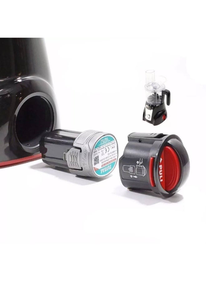 TOTAL 16V Cordless Food Processor – Rechargeable Compact Kitchen Chopper for Meal Prep with Multiple Blades - Image 5