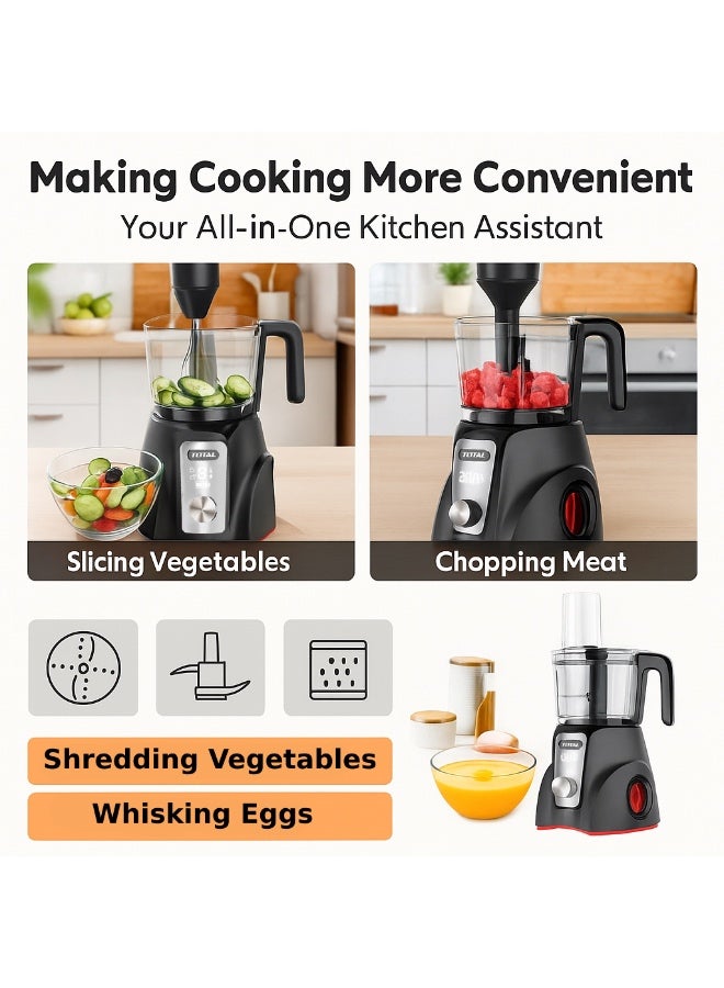 TOTAL 16V Cordless Food Processor – Rechargeable Compact Kitchen Chopper for Meal Prep with Multiple Blades - Image 4