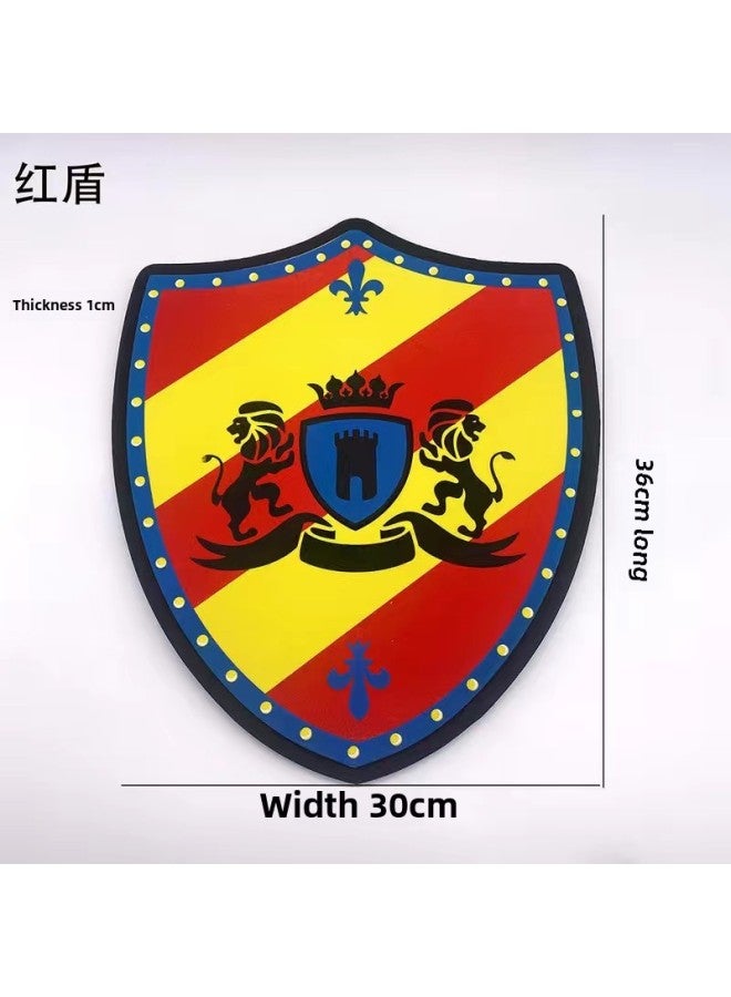Spot Eva Toy Sword Children Foam Sword Safety Sword Simulation Sponge Sword Shield Pirate Sword Shield Wholesale-Color:Red Shield W001  - Image 1