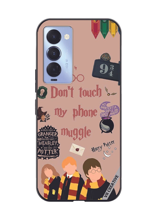 VR CREATIVE Protective Case Cover For Tecno Camon 18/18 P Don't Touch My Phone Muggle Design Multicolour - Image 1