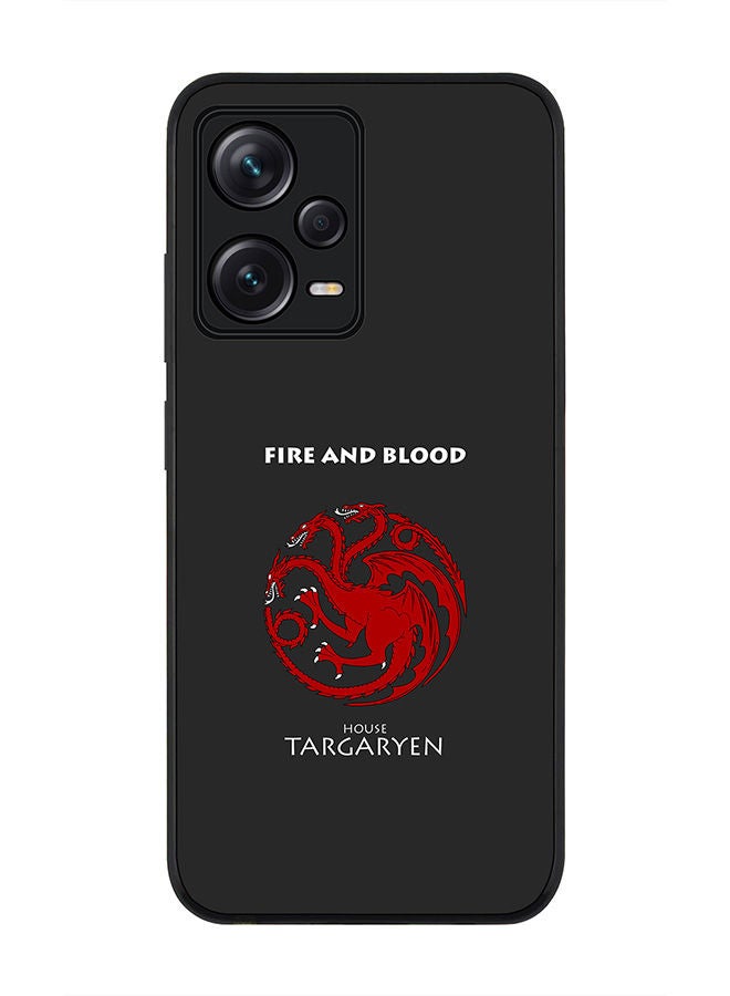 Stylizedd Rugged Black edge case for Redmi Note 12 Pro 5G, Slim fit Soft Case Flexible Rubber Edges Anti Drop TPU Gel Thin Cover -  GOT House Targaryen - Image 1