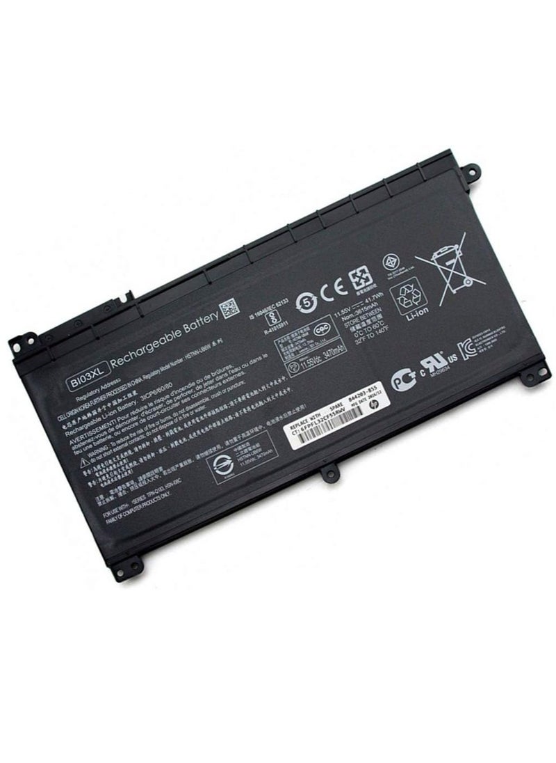Generic Replacement Laptop Battery BI03XL 41.7Wh 11.55V for HP HSTNN-LB7P 844203-850 843537-421 BI03XL  - Image 1