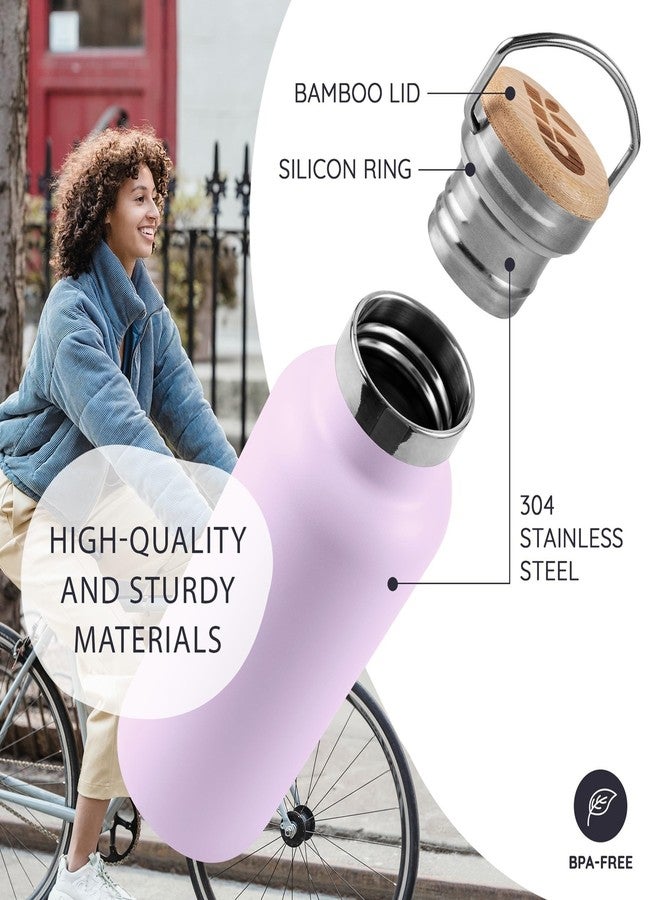 Bambaw 12 oz Insulated Water Bottle, Lavender Water Bottle for School, Reusable Water Bottle Stainless Steel, Thermo Water Bottle, Stainless Steel Water Bottle - Lavender Haze - Image 2