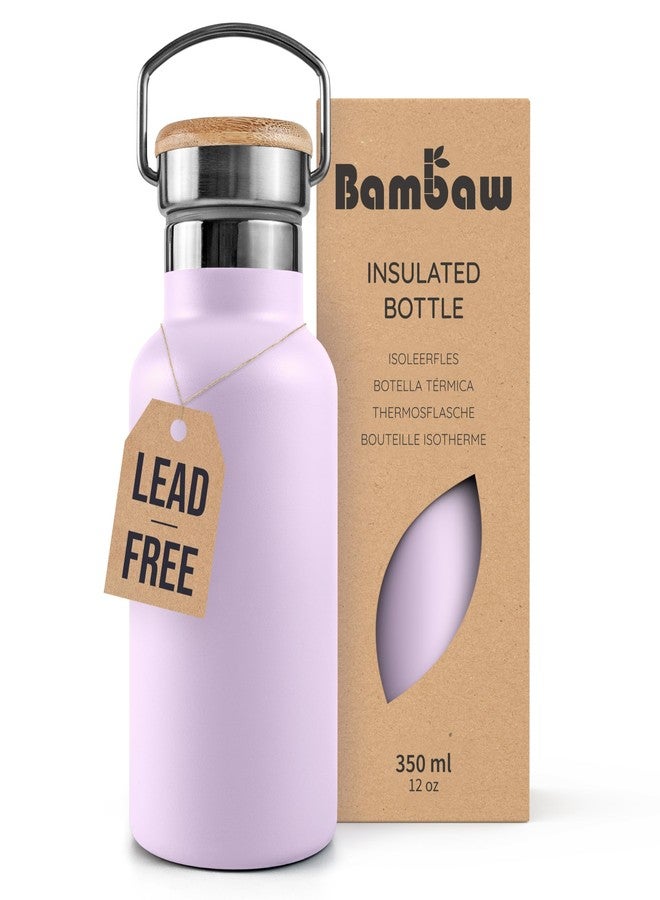 Bambaw 12 oz Insulated Water Bottle, Lavender Water Bottle for School, Reusable Water Bottle Stainless Steel, Thermo Water Bottle, Stainless Steel Water Bottle - Lavender Haze - Image 1