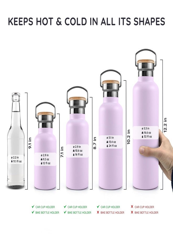 Bambaw 12 oz Insulated Water Bottle, Lavender Water Bottle for School, Reusable Water Bottle Stainless Steel, Thermo Water Bottle, Stainless Steel Water Bottle - Lavender Haze - Image 5