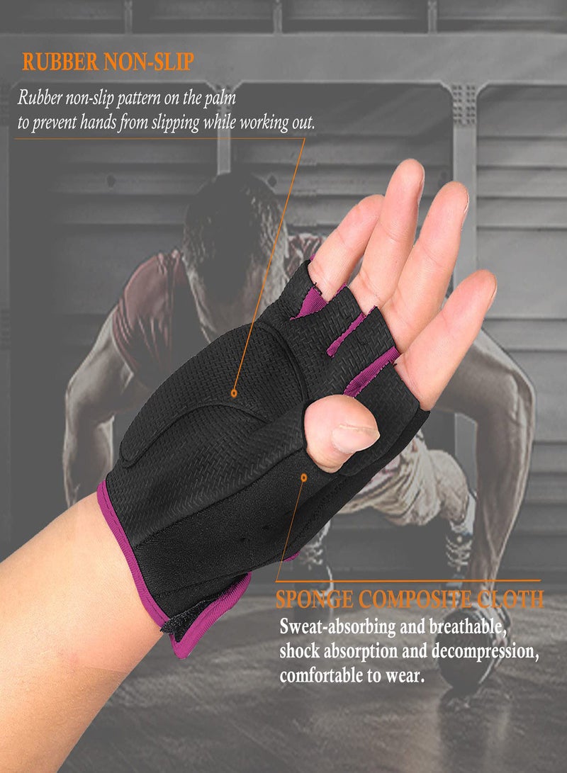 SYOSI Workout Gloves for Men and Women, Breathable Weight Lifting Gloves, Weight Lifting Gloves with Grip, Shorty Fingerless Gloves with Curved Open Back, for Weightlifting, Gym, Training, Cycling (L)  - Image 5