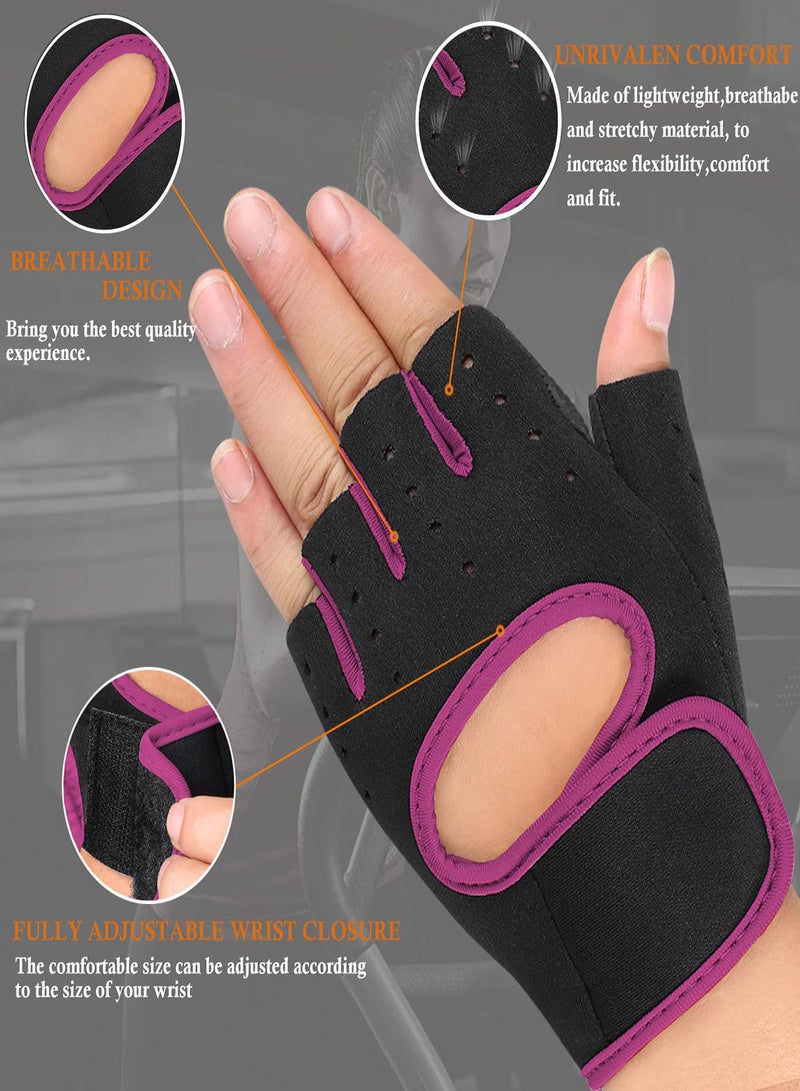 SYOSI Workout Gloves for Men and Women, Breathable Weight Lifting Gloves, Weight Lifting Gloves with Grip, Shorty Fingerless Gloves with Curved Open Back, for Weightlifting, Gym, Training, Cycling (L)  - Image 3