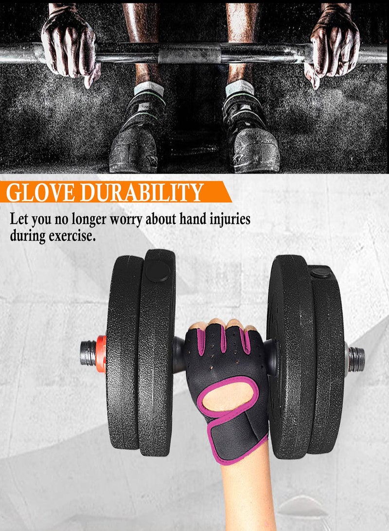 SYOSI Workout Gloves for Men and Women, Breathable Weight Lifting Gloves, Weight Lifting Gloves with Grip, Shorty Fingerless Gloves with Curved Open Back, for Weightlifting, Gym, Training, Cycling (L)  - Image 2