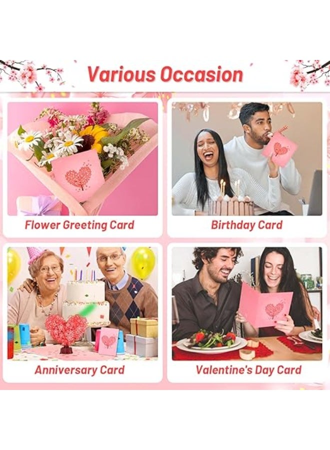 Generic Valentine's Day 3D Pop Up Love Card, Valentine Card Heart Tree Anniversary, Wedding Love Card for Girlfriend, Her, Wife, Husband, Parents, Engagement, With Message Note & Envelop  - Image 5