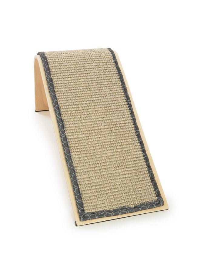 SmartyKat SmartyKat Sisal Angle Ramp Cat Scratcher for Indoor Cats & Kittens, Durable Sisal & Wood Scratching Pad, Includes Catnip, Gray/Taupe  - Image 1