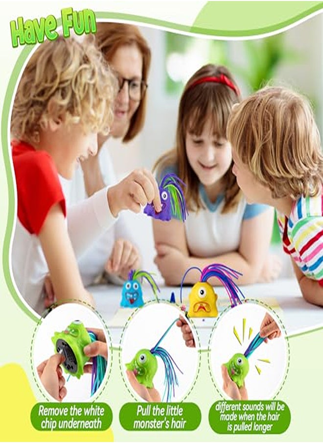 Generic 12 Pcs Stress Relief Screaming Monster Toys Anti Anxiety Toys Novelty Squeeze Funny Hair Pulling Fidget Toys for Sensory Party Favors  - Image 1