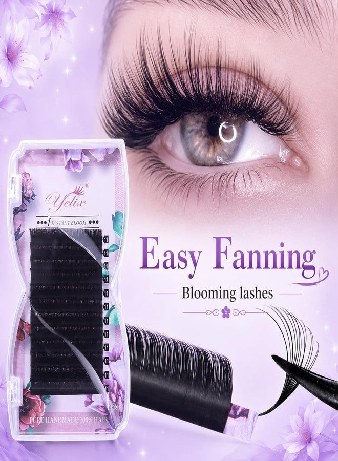 YELIX Easy Fan Lash Extensions B/C/CC/D Curl 0.05/0.07mm Thickness 8-15mm Mixed Length, Soft Lightweight Auto Blooming Self Fanning Volume Individual Lashes for Salon Lash Artists (0.05, D-Mix 8-15mm) - Image 3
