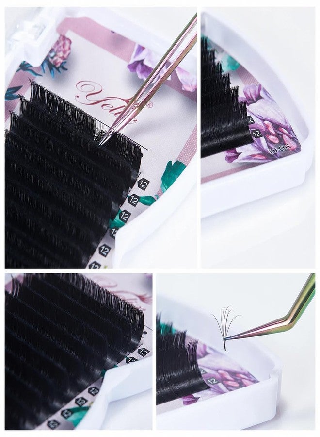 YELIX Easy Fan Lash Extensions B/C/CC/D Curl 0.05/0.07mm Thickness 8-15mm Mixed Length, Soft Lightweight Auto Blooming Self Fanning Volume Individual Lashes for Salon Lash Artists (0.05, D-Mix 8-15mm) - Image 5