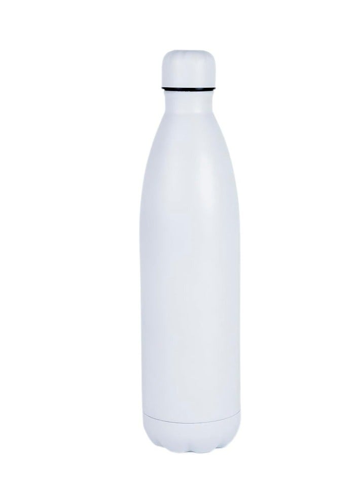 Nessan Sport Water Bottle Vacuum Insulated Stainless Steel Sport Water Bottle Leak-Proof Double Wall Cola Shape Water Bottle, Keep Drinks Hot & Cold-750ML-White - Image 1