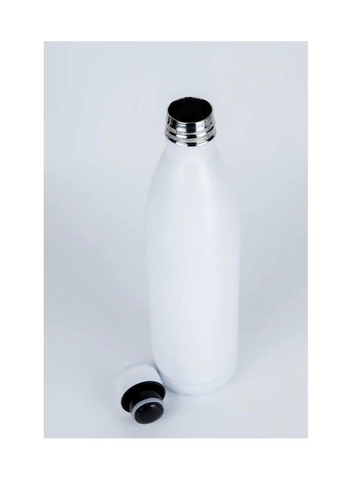 Nessan Sport Water Bottle Vacuum Insulated Stainless Steel Sport Water Bottle Leak-Proof Double Wall Cola Shape Water Bottle, Keep Drinks Hot & Cold-750ML-White - Image 2