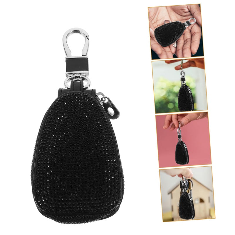 Sparkly Rhinestone Key Case Portable Zipper Pouch For Car Keys Eye Catching Design - Image 4